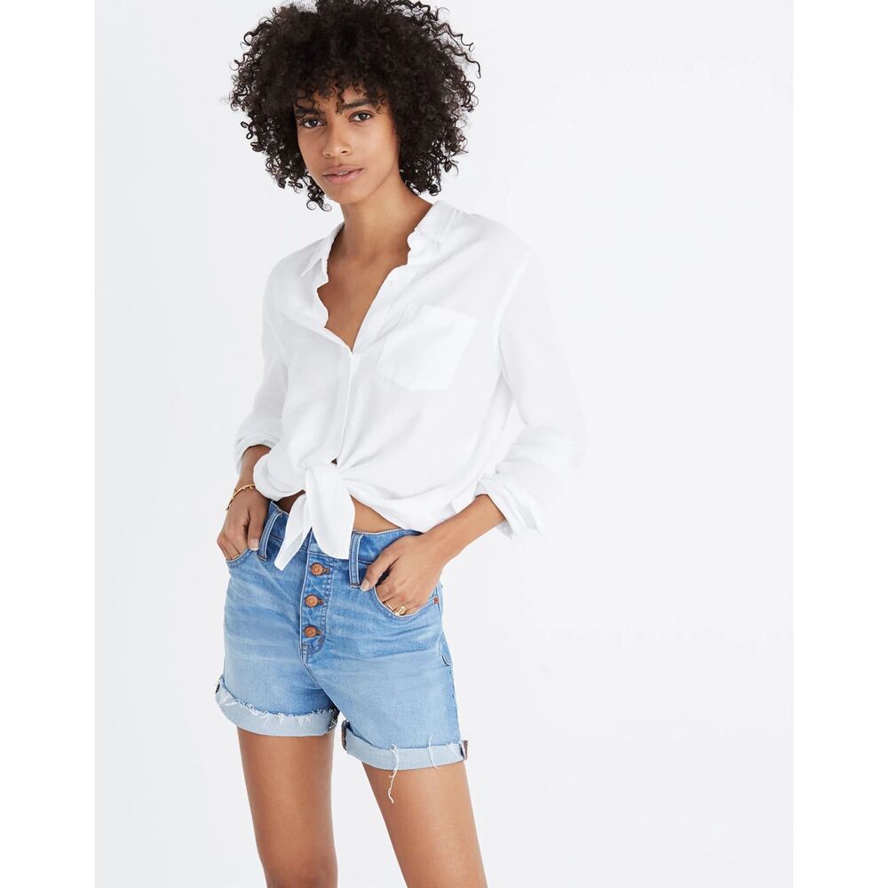 Madewell High Rise Button Front Denim Shorts Size 25 Cutoff Jean H6543